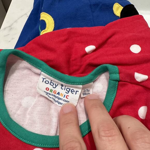 Toby Tiger Blue Christmas Tree Penguin Appliqué Long Sleeve Dress - Picture 7 of 8